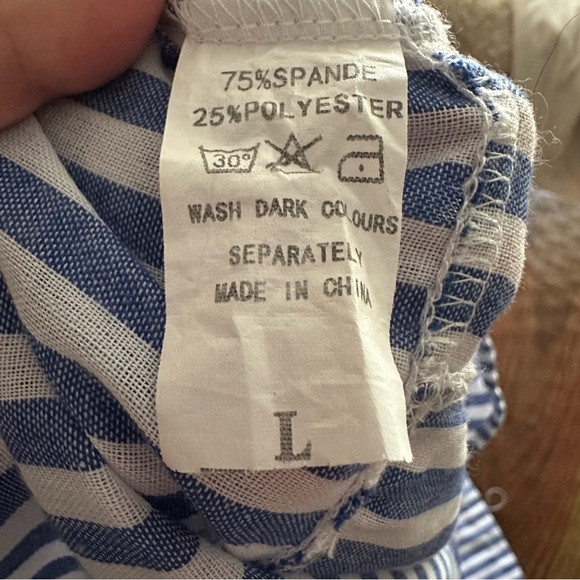 Large Blue and White Striped Jumpsuit! - Picture 5 of 5